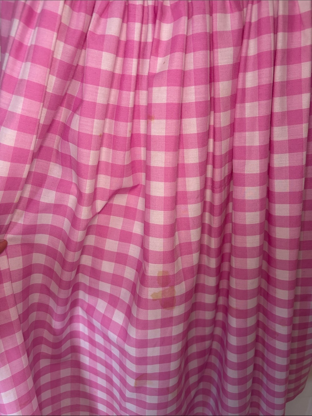 Pink Gingham Dress One-of-a-Kind Playful Picnic Gown - Picture 7 of 8